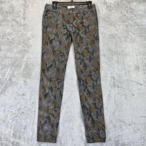 Free People Pants Womens 26 Gray Green Camo Corduroy Skinny Stretch Casual